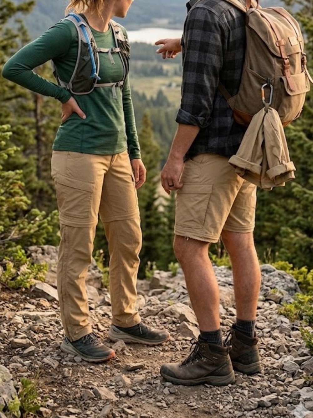 REI Khaki Cargo Track Pants unisex